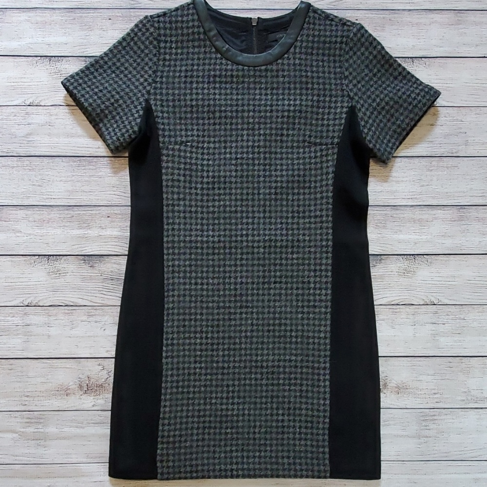 J Crew Mixed Houndstooth Wool Dress - Sz. 4P
